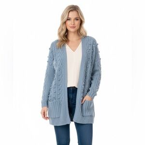 MODA International teal sweater knit cardigan size xsmall with pockets